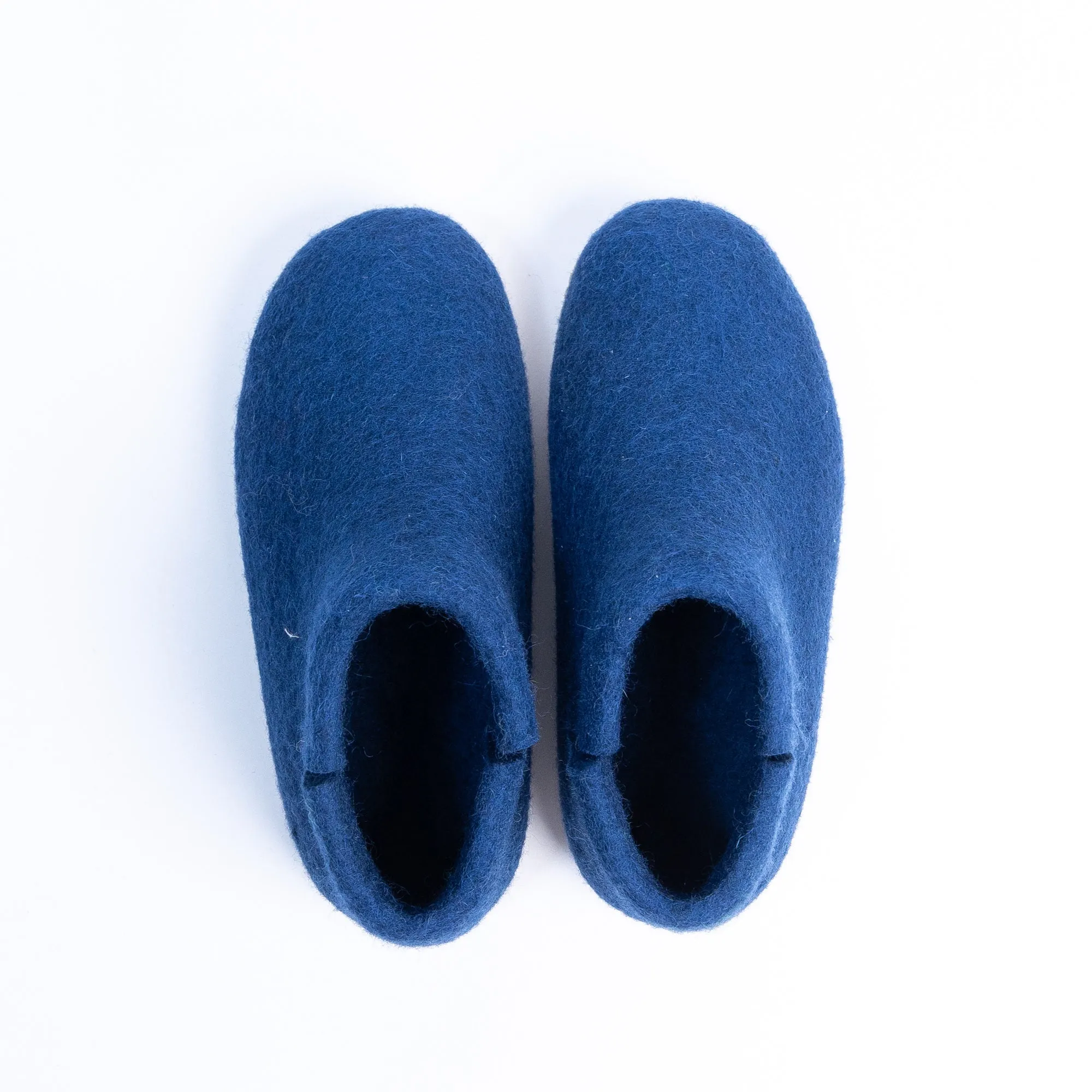 KUUMA – Rhino Blue Wool Felt Boots for Men Cozy, Non-Slip Indoor Comfort