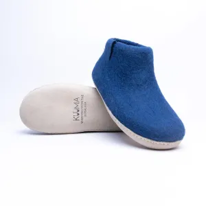 KUUMA – Rhino Blue Wool Felt Boots for Men Cozy, Non-Slip Indoor Comfort