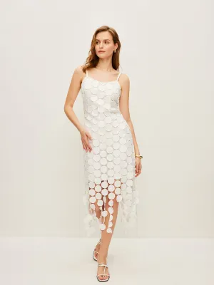 Laser Cut Multi Circle Double Layer Cami Dress