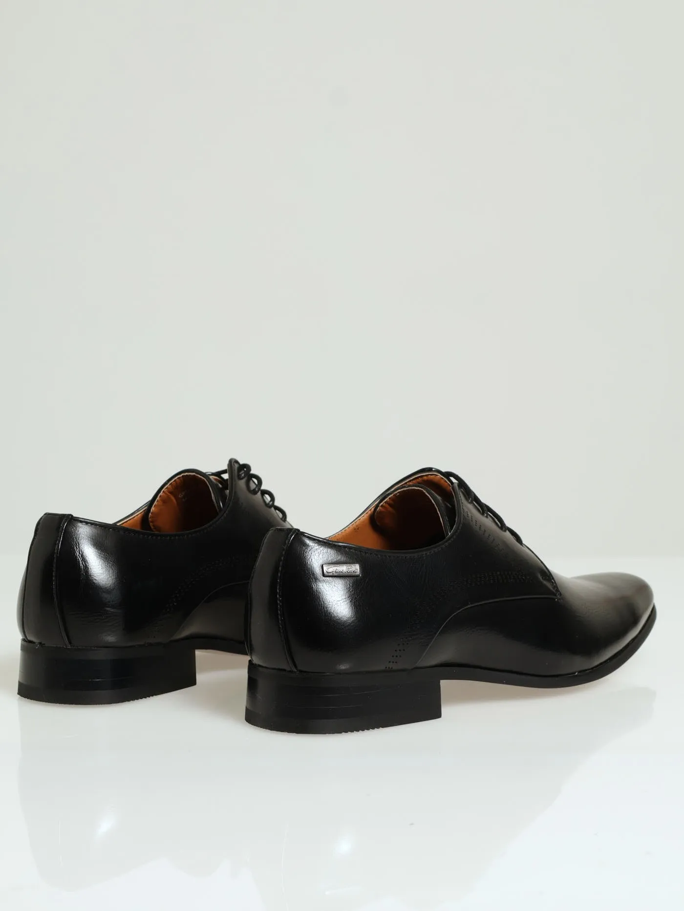 Laser Punch Side Detail Lace Up Derby - Black