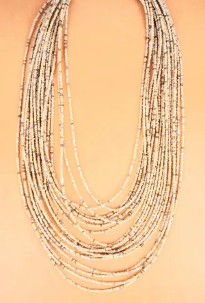 Layered Ivory Seed Bead Necklace