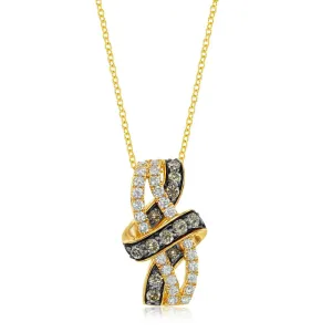 Le Vian Creme Brulee and Chocolate Multi-Layer Diamond Knot Pendant