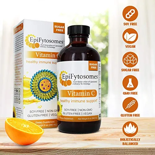 Liposomal Vitamin C Nature€™s Answer EpiFytosomes Vitamin C 1,000 mg per Serving - Vegan Dietary Supplement - Soy Gluten Free Non GMO - Ideal for Healthy Immune Support - 6 mL (40 Servings per Bottle)