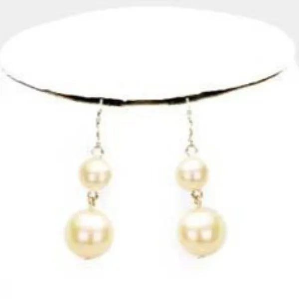 Lt Brown Pearl (faux) Necklace & Earring Set