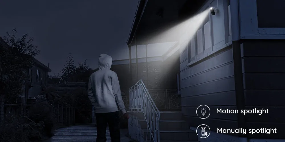 Lumus 1080p spotlight wifi camera Full HD outdoor color night vision PIR motion detection 2-way audio IP65 Weatherproof