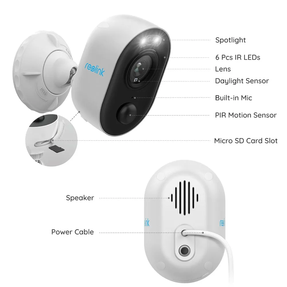 Lumus 1080p spotlight wifi camera Full HD outdoor color night vision PIR motion detection 2-way audio IP65 Weatherproof