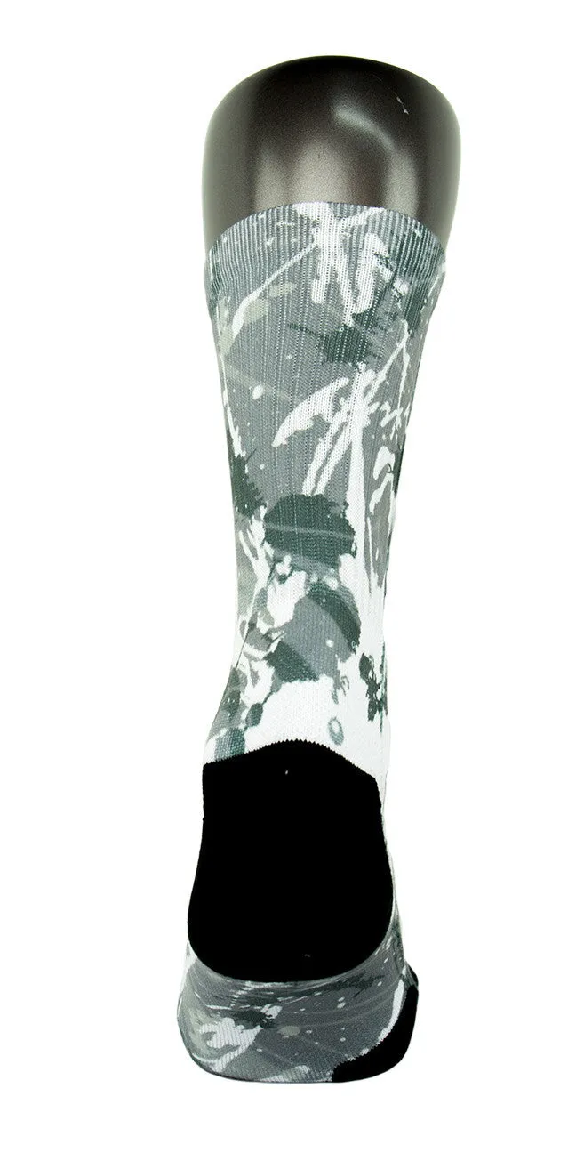 Lung Cancer A Splash of White CES Custom Socks