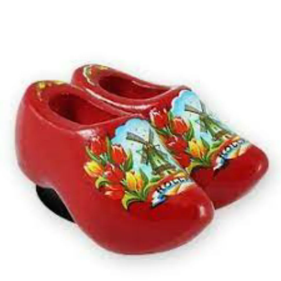 Magnet 2 shoes 4 cm, red tulip