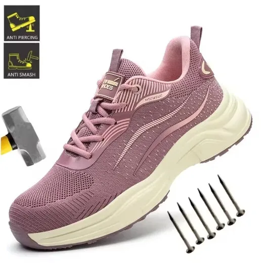 Men Women Protection Safety Shoes Sneakers Anti Shock Steel Toe Puncture-proof Outsole Security Protective Shoes Lightweight Breathable