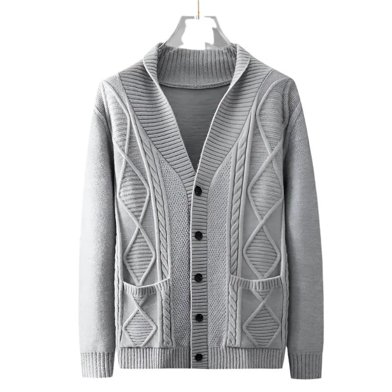 Men's Classic Cable Knit Cardigan | Premium Winter Collection