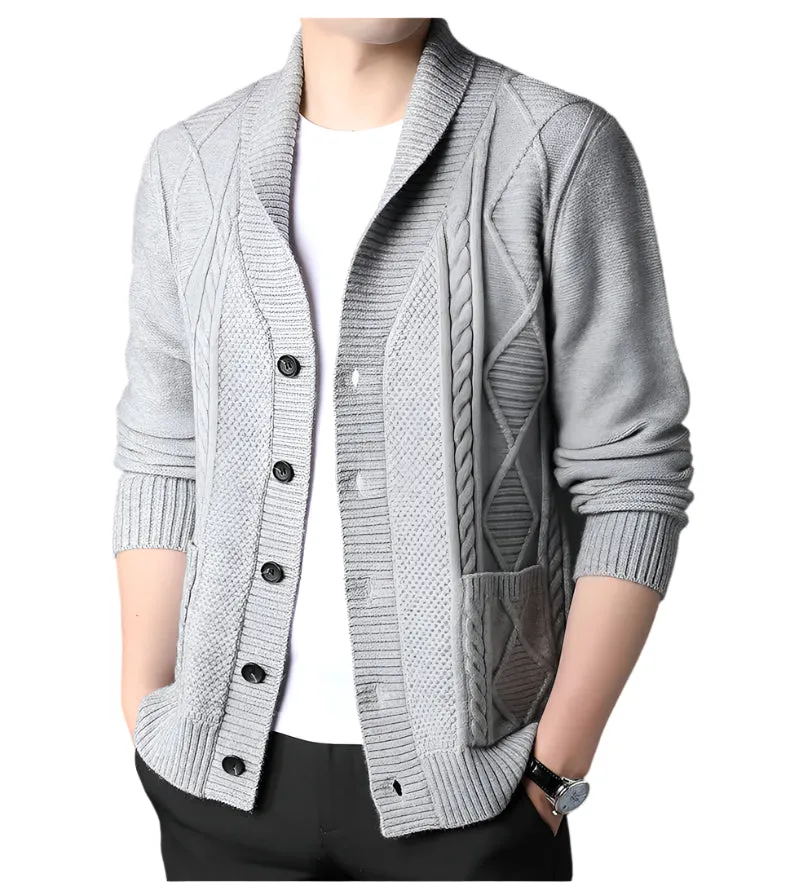 Men's Classic Cable Knit Cardigan | Premium Winter Collection