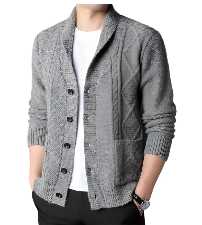 Men's Classic Cable Knit Cardigan | Premium Winter Collection