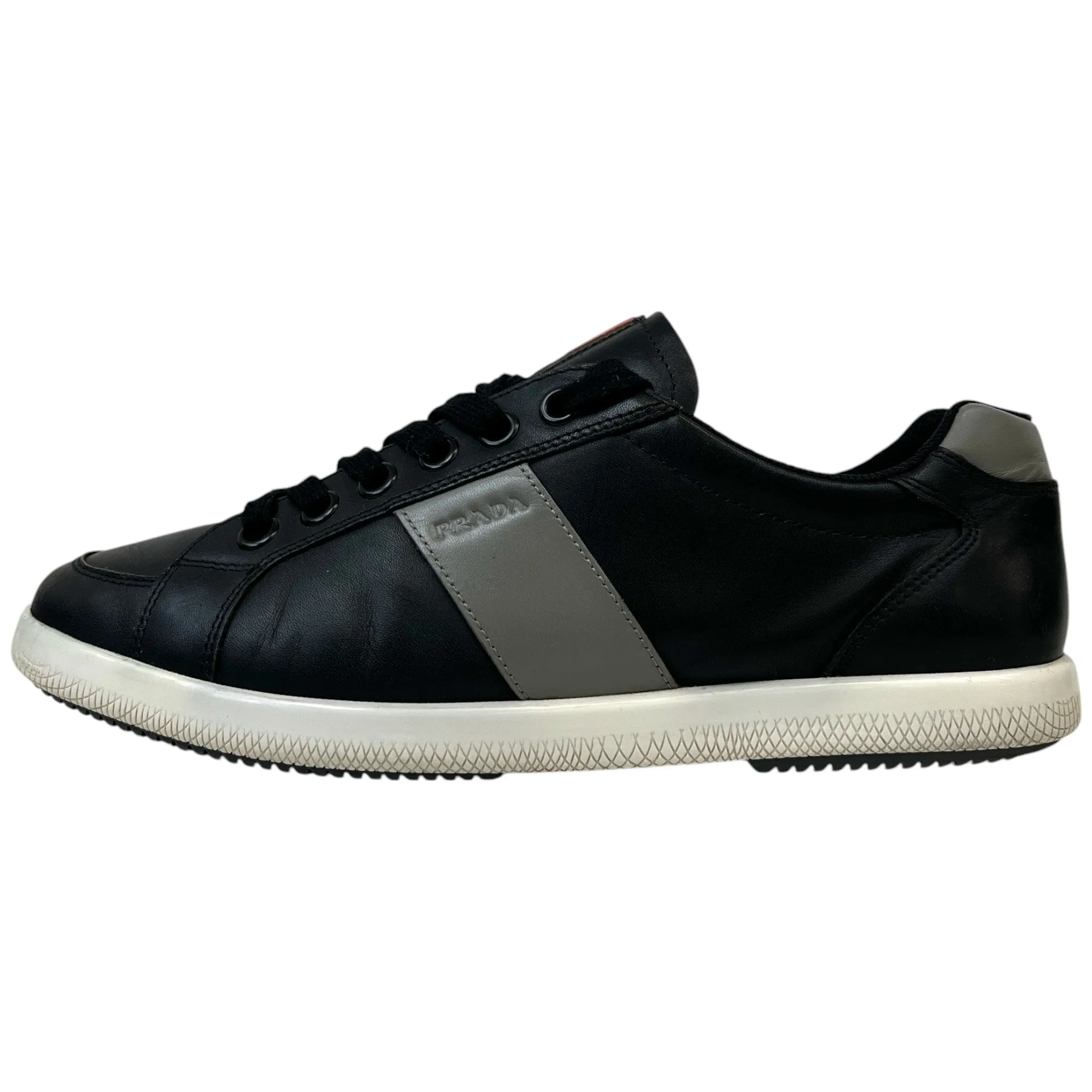 Men's Rubber Logo Low Trainers Black Size EU 41.5 / UK 7.5