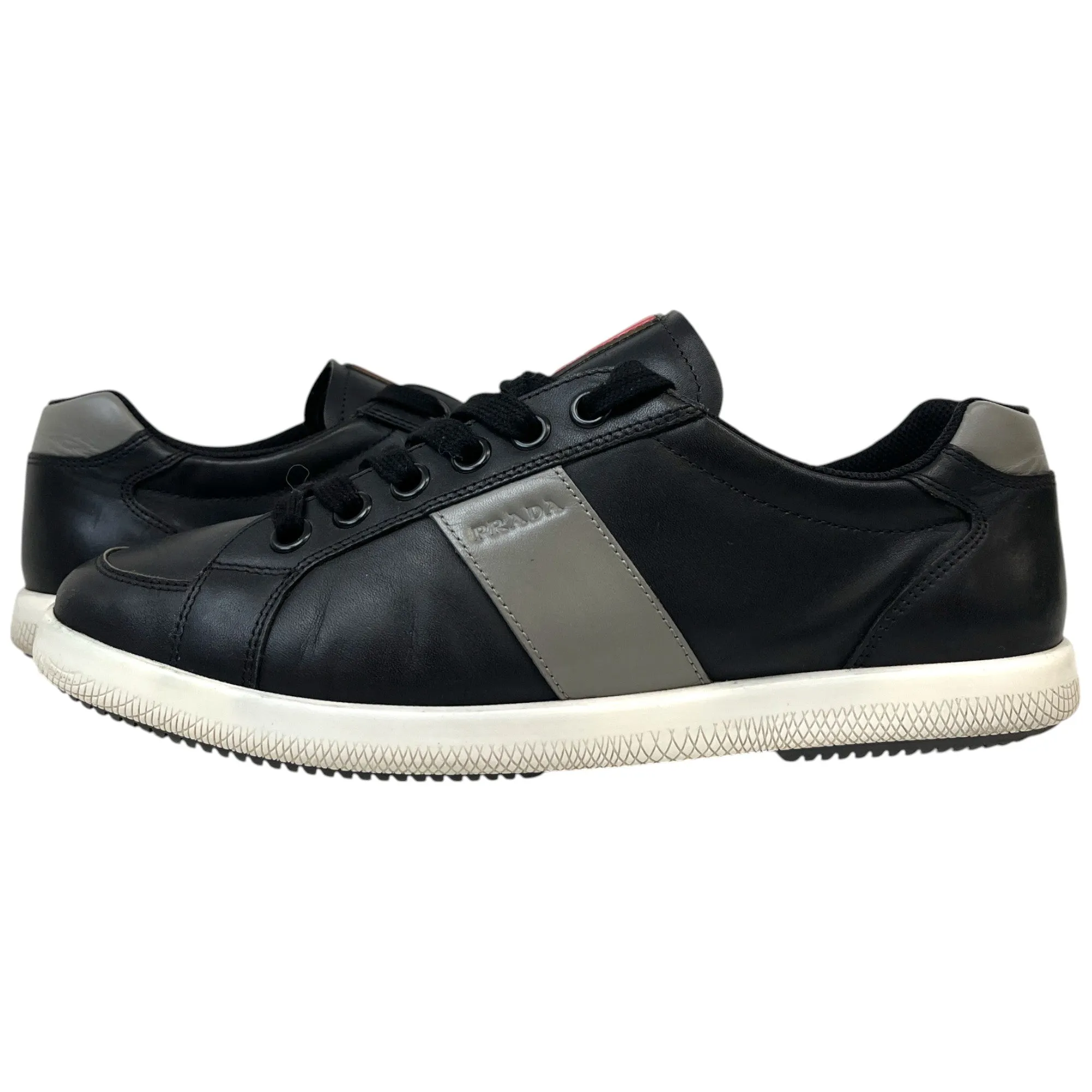 Men's Rubber Logo Low Trainers Black Size EU 41.5 / UK 7.5