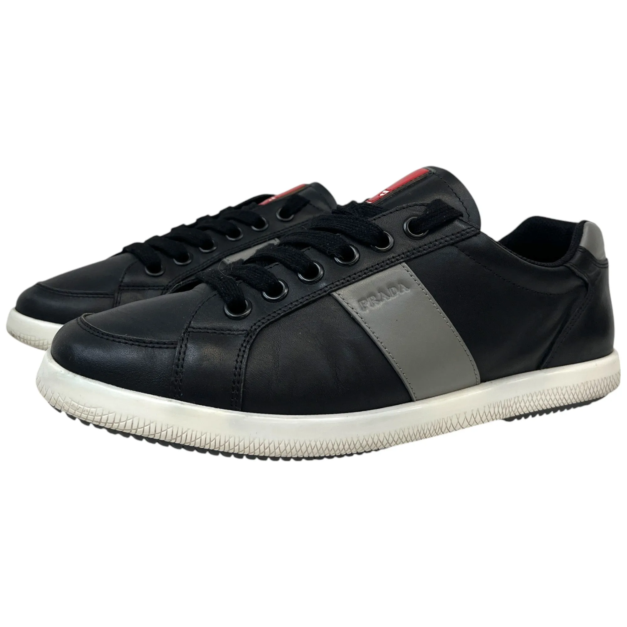 Men's Rubber Logo Low Trainers Black Size EU 41.5 / UK 7.5