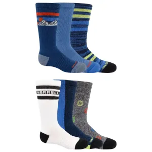 Merrell Kids Everyday Crew Sock 6 Pack Blast