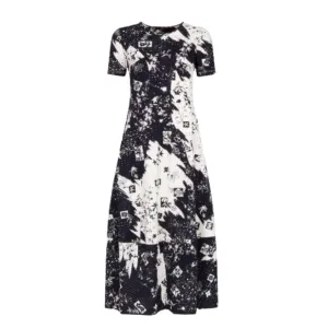 Mesmerize Dress in Black Print