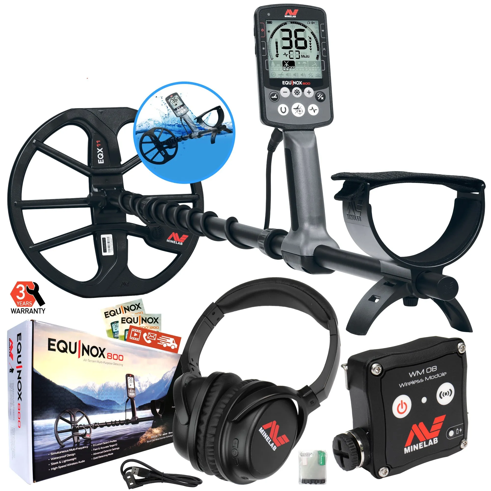 Minelab EQUINOX 800 Waterproof Metal Detector with Pro-Find 40