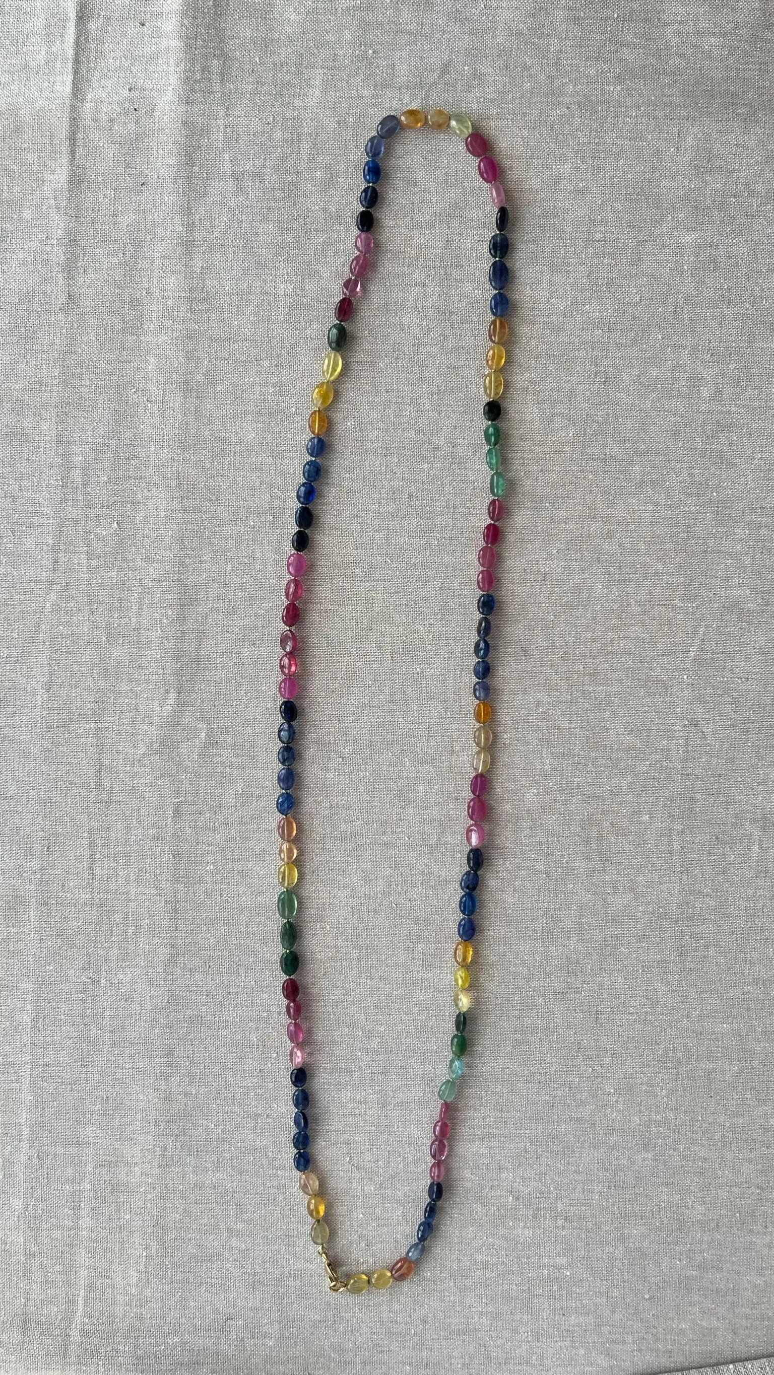 Multi Color Sapphire Long Necklace