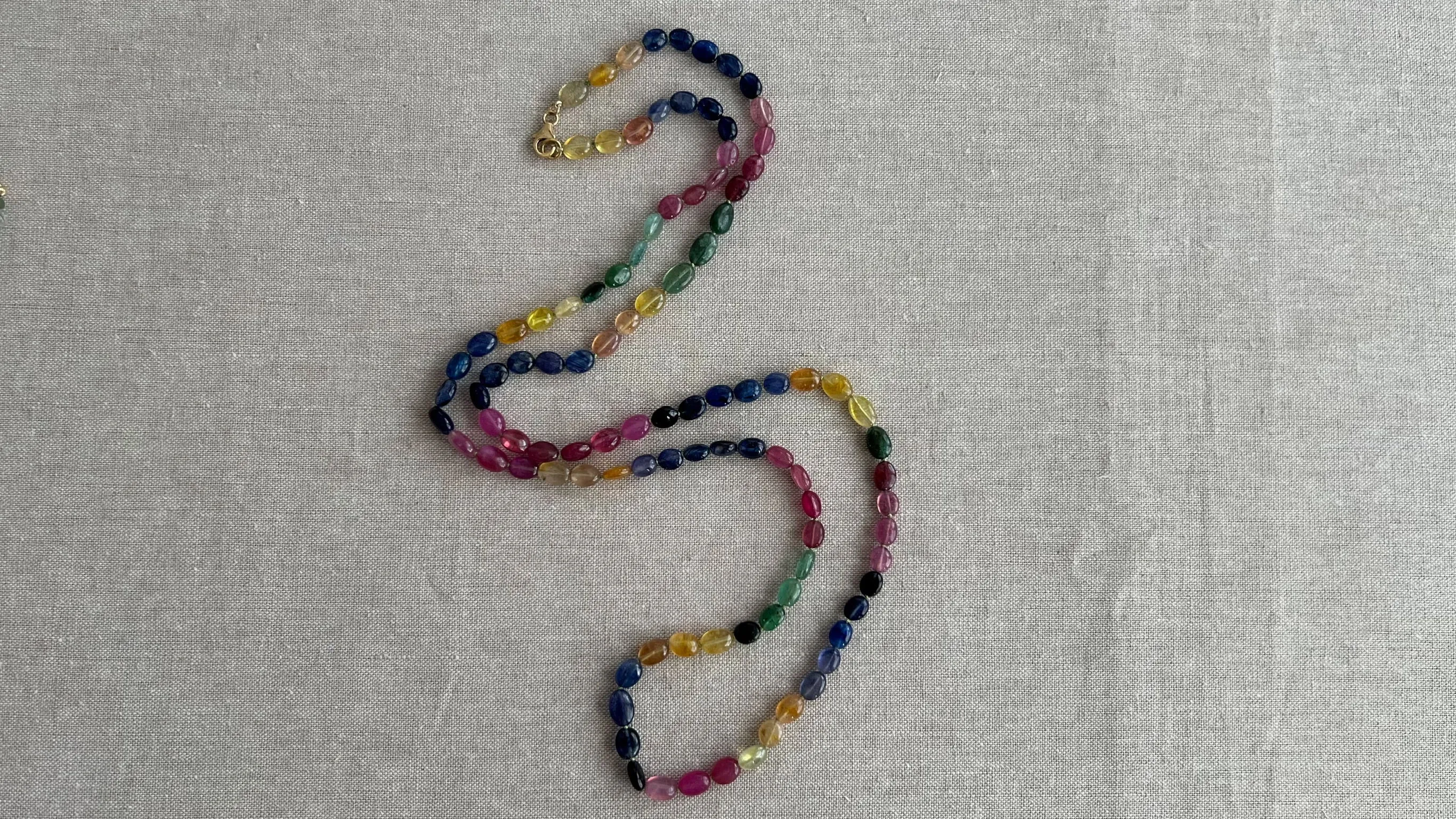 Multi Color Sapphire Long Necklace