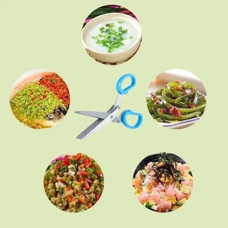 Multi-Layer Kitchen Scissors – Stainless Steel Vegetable Cutter