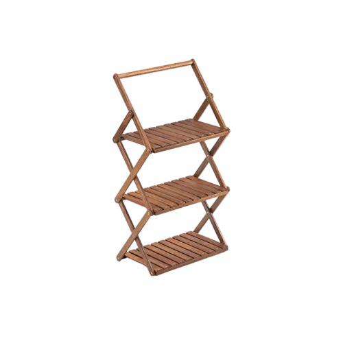 Naturehike Outdoor multi-layer shelf Three-layer Shelf - Wood grain