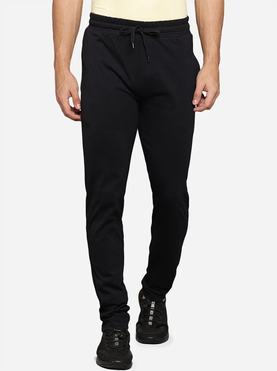 Navy Blue Solid Regular Fit Track Pant | JadeBlue