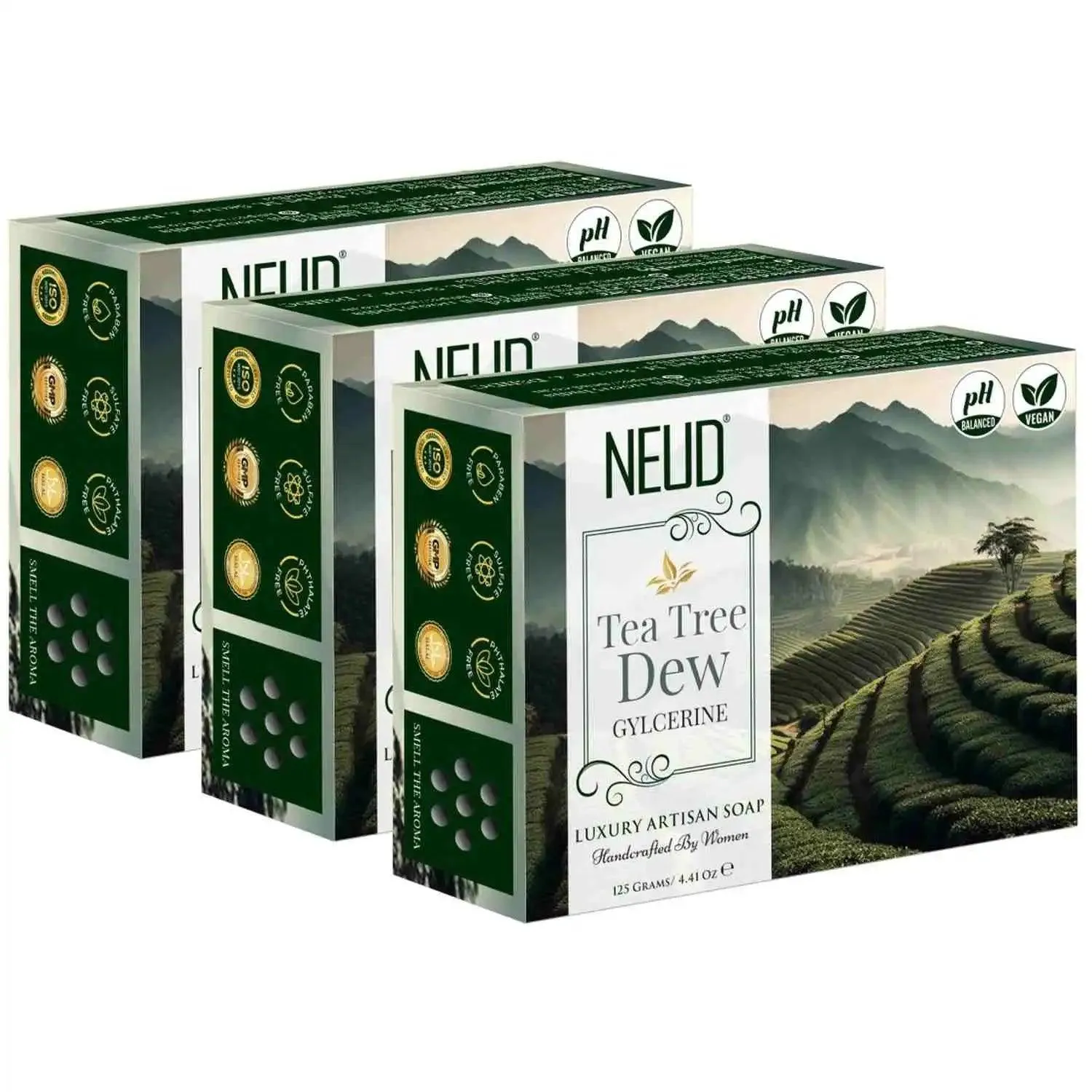 NEUD Tea Tree Dew Glycerine Luxury Artisan pH-Balanced Handmade Soap 125g
