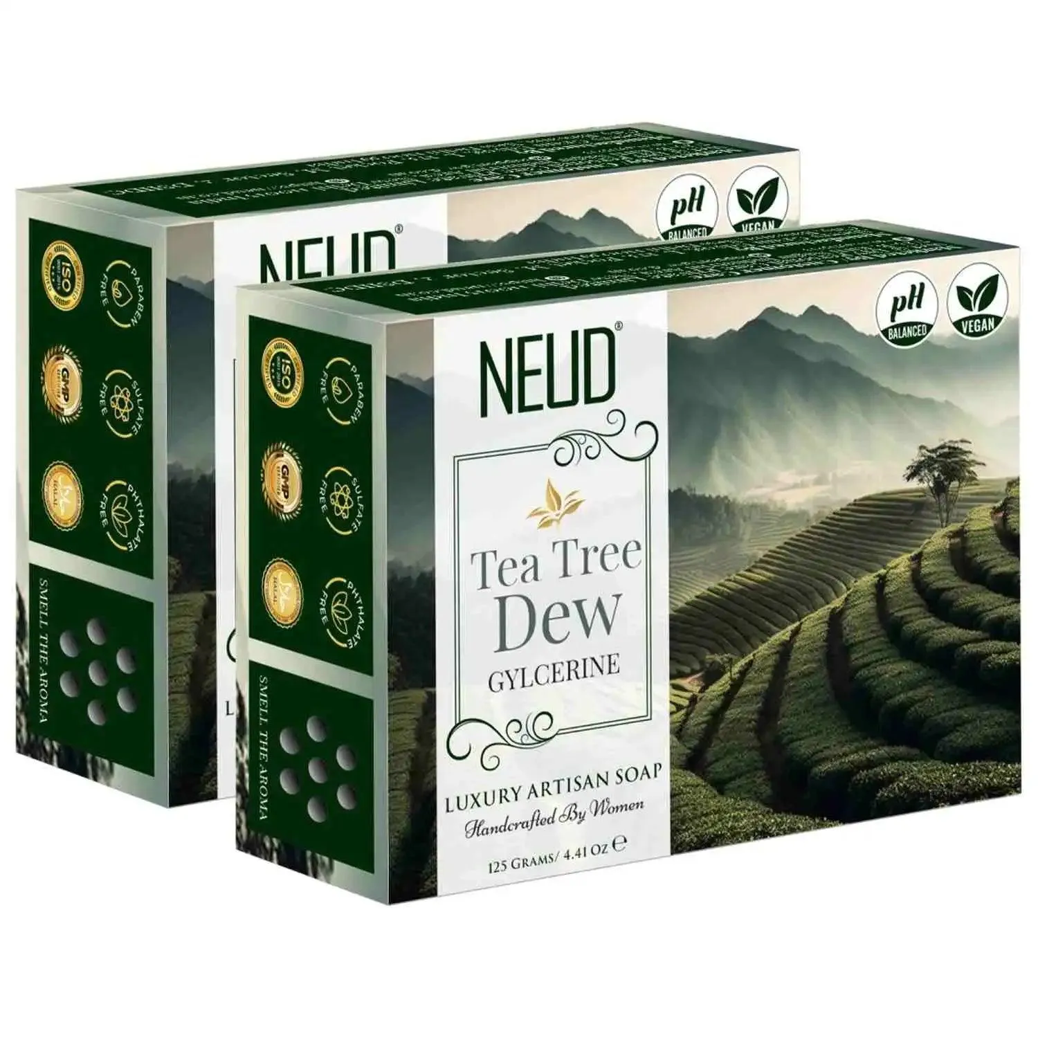 NEUD Tea Tree Dew Glycerine Luxury Artisan pH-Balanced Handmade Soap 125g