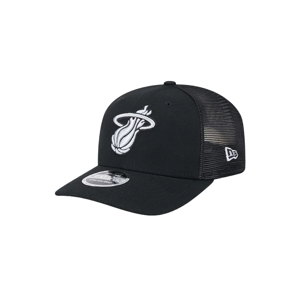 New Era Miami HEAT Black Canvas Stretch Snapback