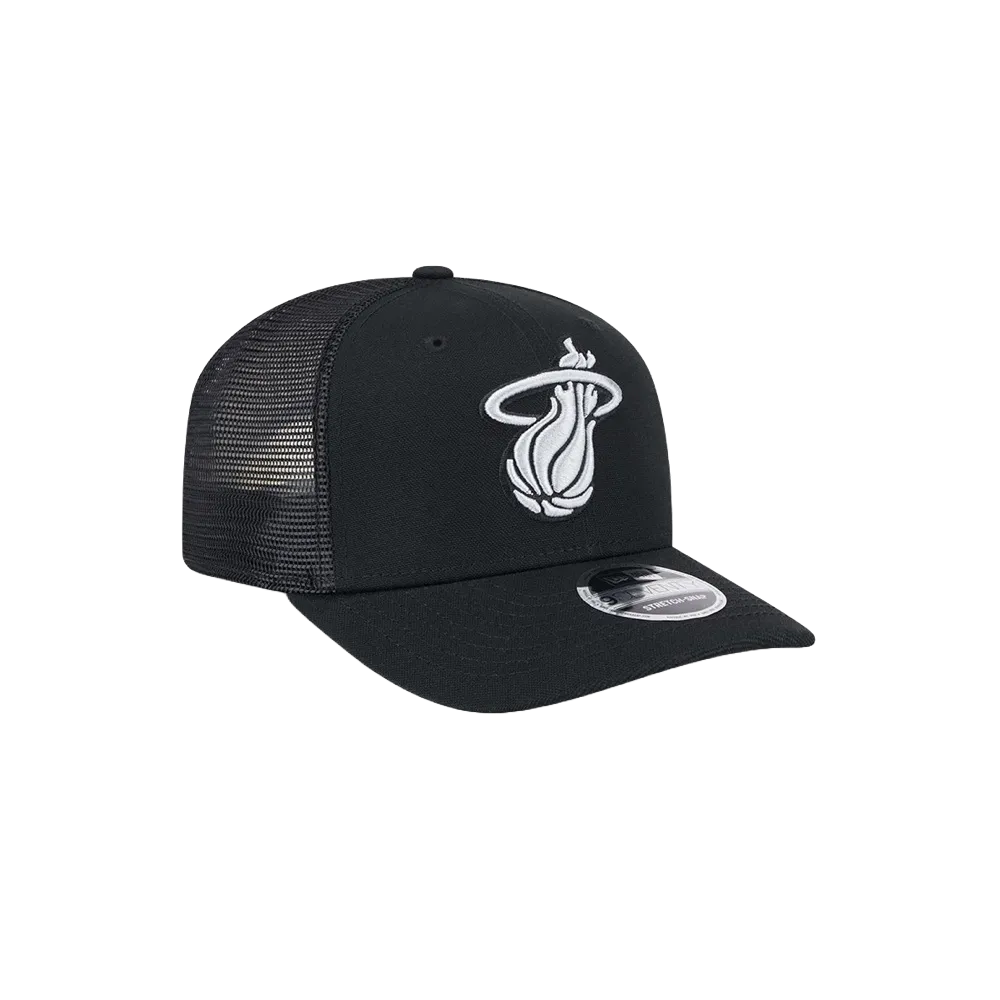 New Era Miami HEAT Black Canvas Stretch Snapback