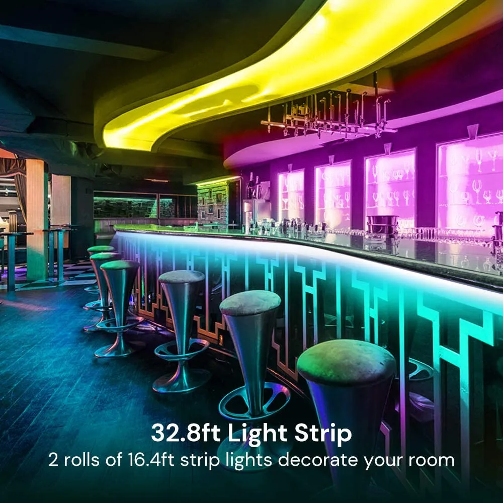 New in box! Govee LED Smart Strip Lights, App Control, Music Sync, Compatible with Alexa Google Assistant, 2 Rolls of 16.4ft, Indoor use only! Retails $100 