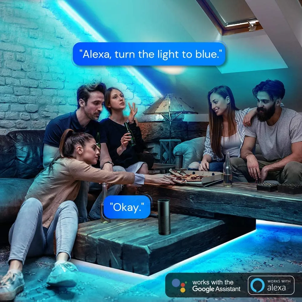 New in box! Govee LED Smart Strip Lights, App Control, Music Sync, Compatible with Alexa Google Assistant, 2 Rolls of 16.4ft, Indoor use only! Retails $100 