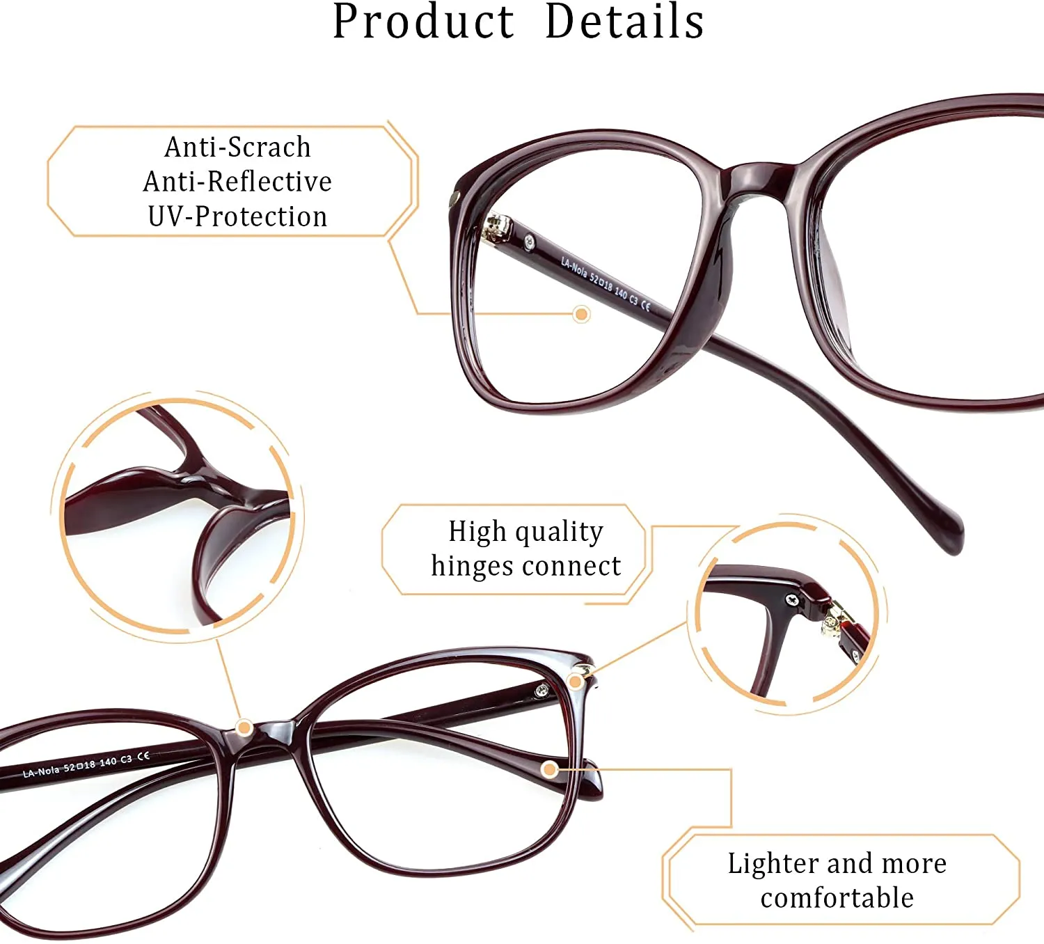 New LifeArt Blue Light Blocking Glasses, Anti Eyestrain, Computer Reading Glasses, Gaming Glasses, TV Glasses for Women Men, Anti Glare (Red, 0.25 Magnification)
