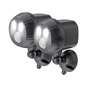 New Mr. Beams MB392, 400 Lumen Version, Weatherproof Wireless Battery Powered Led Ultra Bright Spotlight with Motion Sensor, 2-Pack, Brown Retails $70 