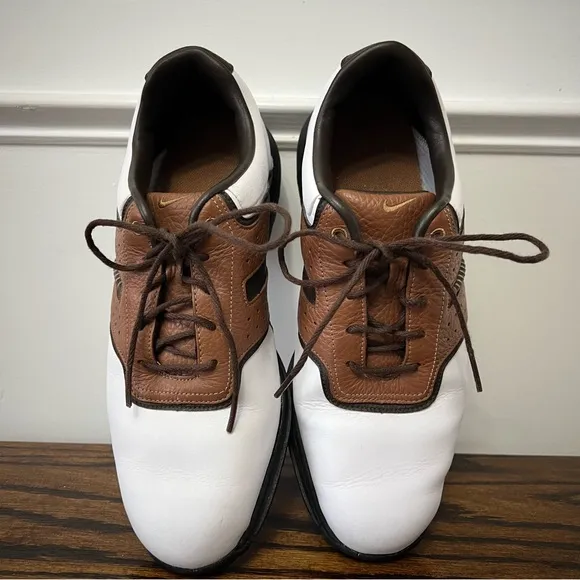 Nike Air Tour Saddle Men's Brown White Golf Shoes Cleats Size 8