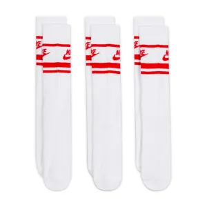 Nike - Everyday Essential Socks White/Red 3 Pack