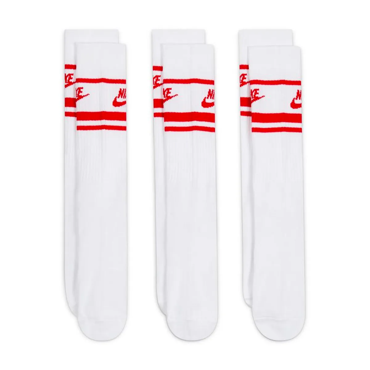 Nike - Everyday Essential Socks White/Red 3 Pack