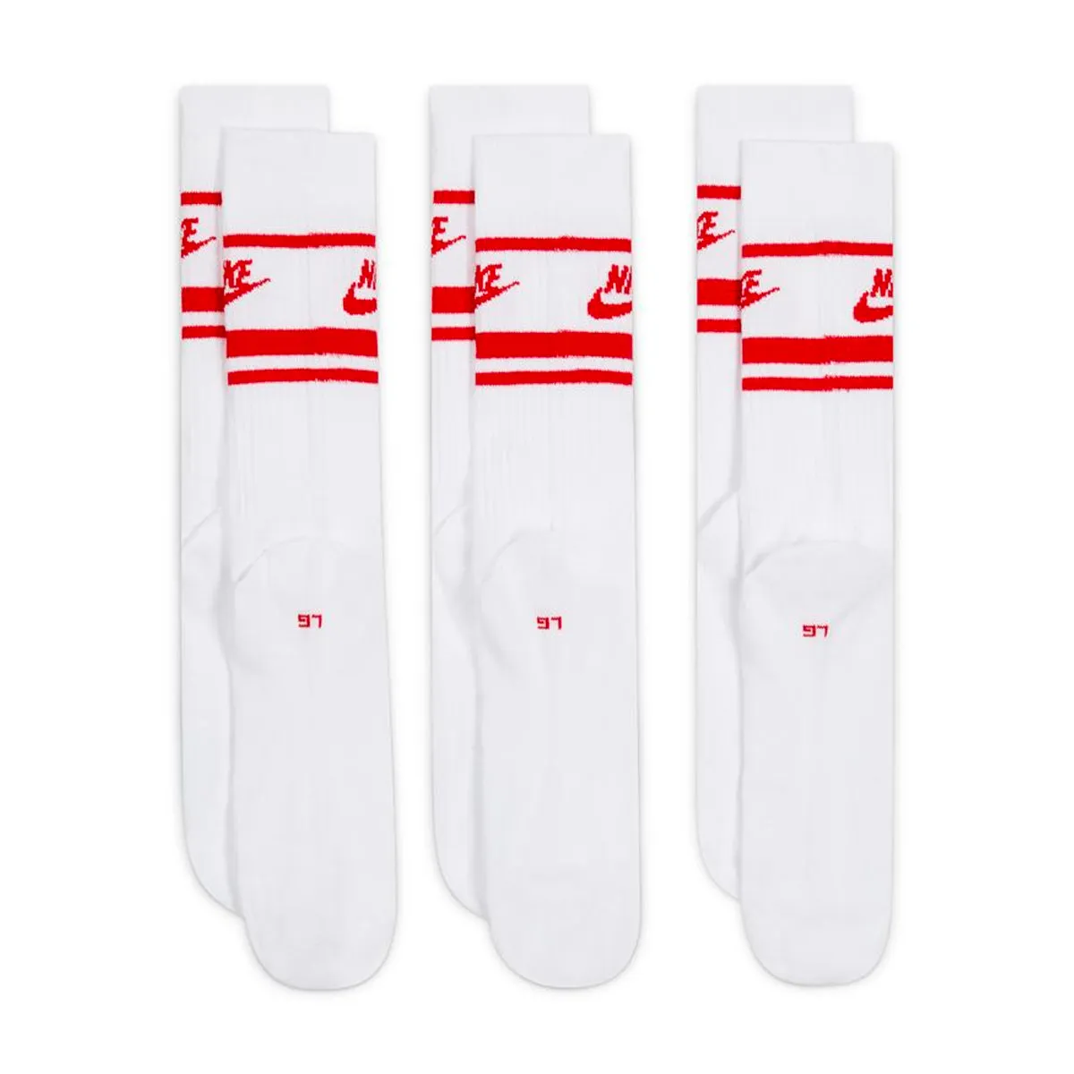 Nike - Everyday Essential Socks White/Red 3 Pack