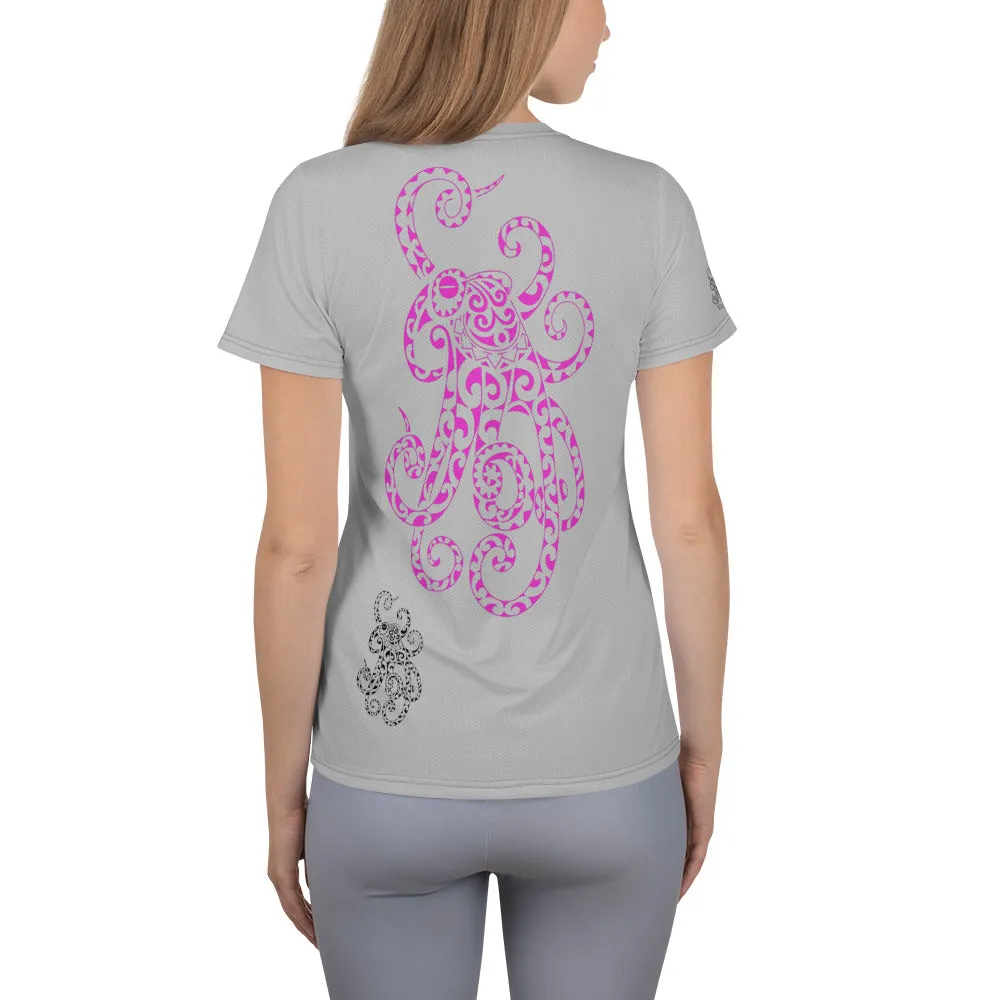 Octos Rule Light Gray All-Over Print Women's Athletic T-shirt