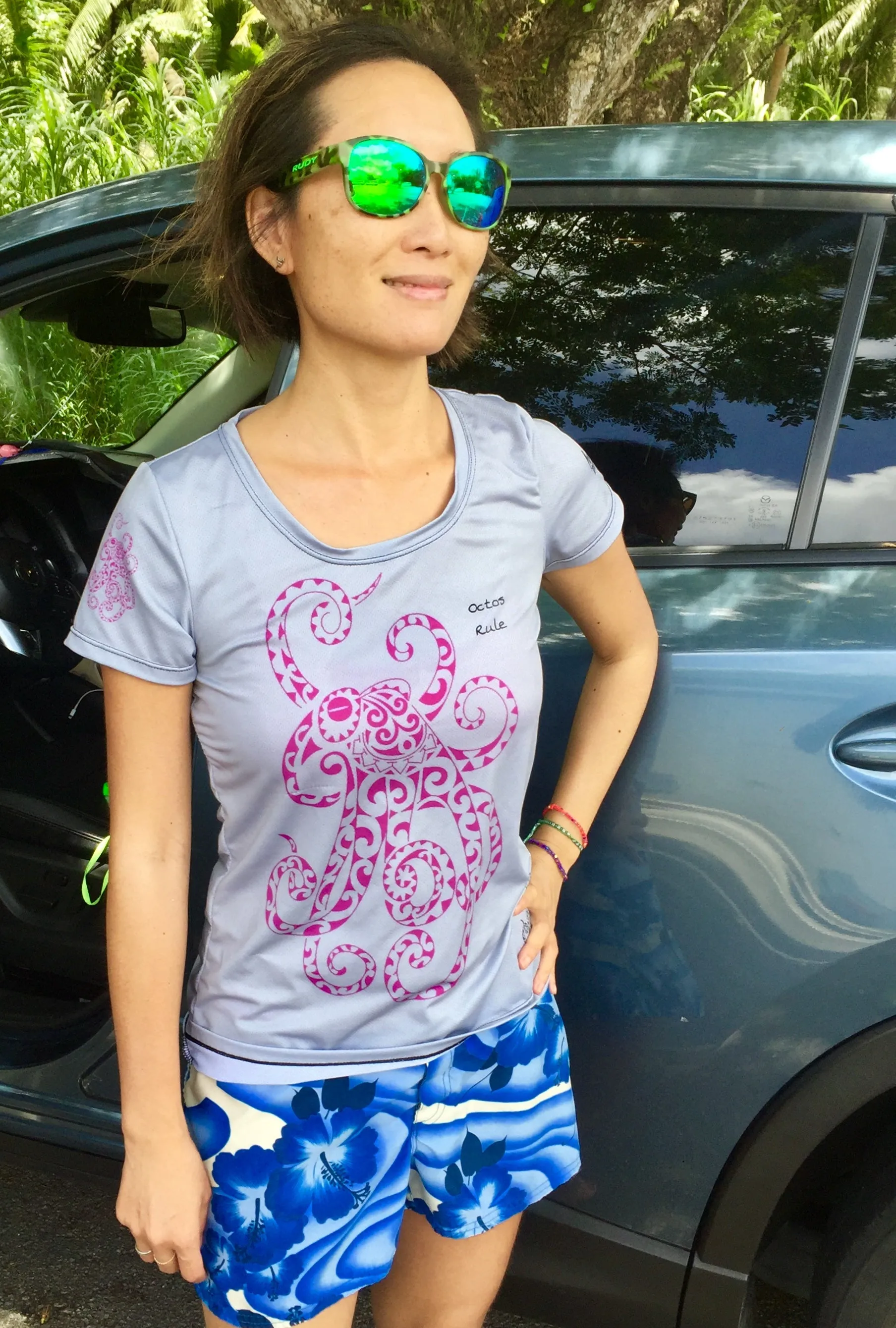 Octos Rule Light Gray All-Over Print Women's Athletic T-shirt