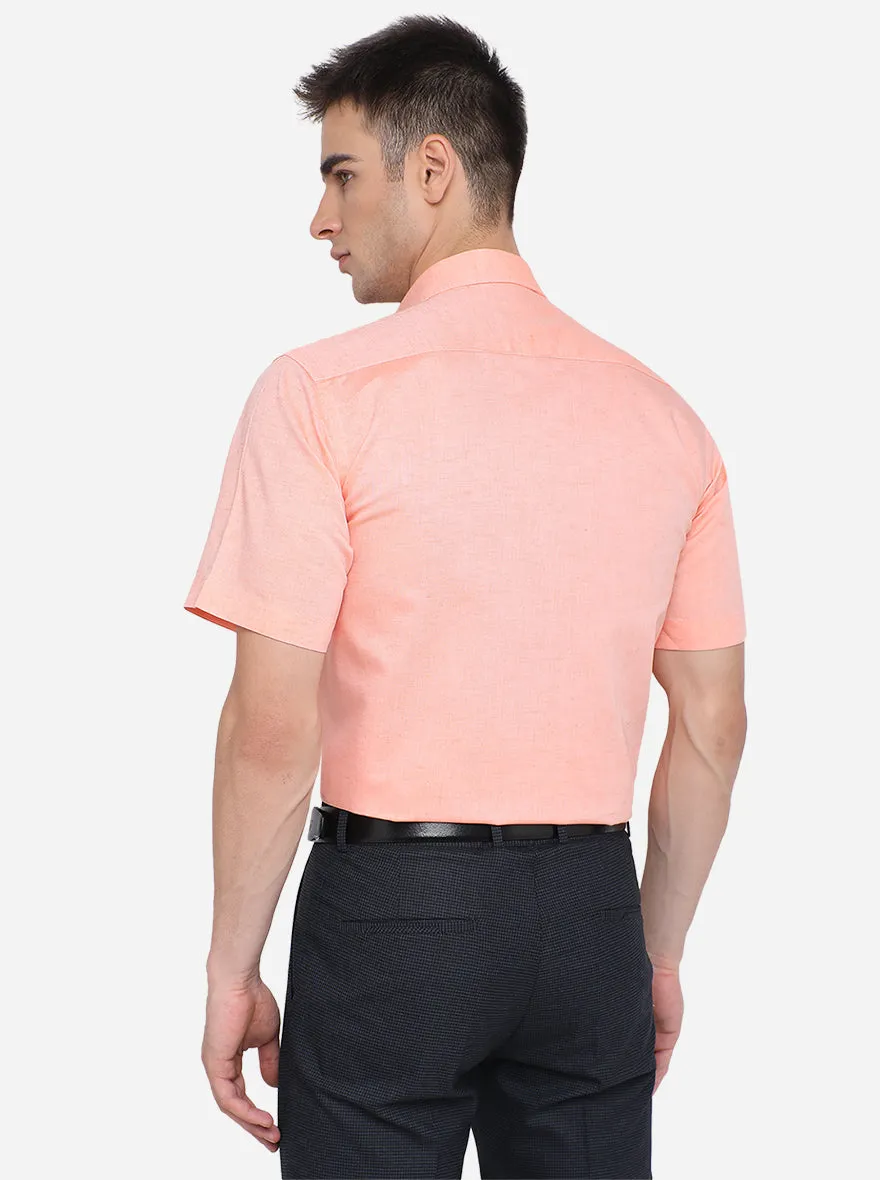 Orange Solid Regular Fit Formal Shirt | JadeBlue