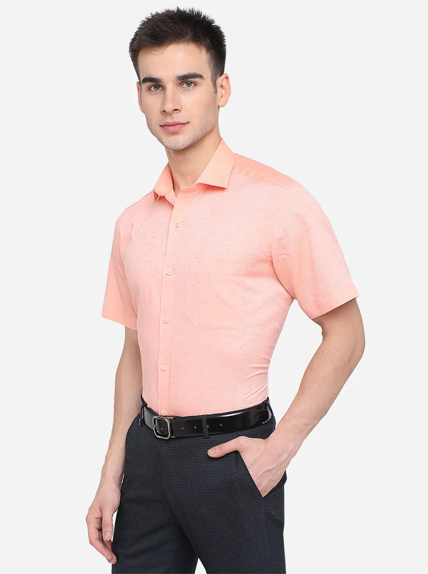 Orange Solid Regular Fit Formal Shirt | JadeBlue