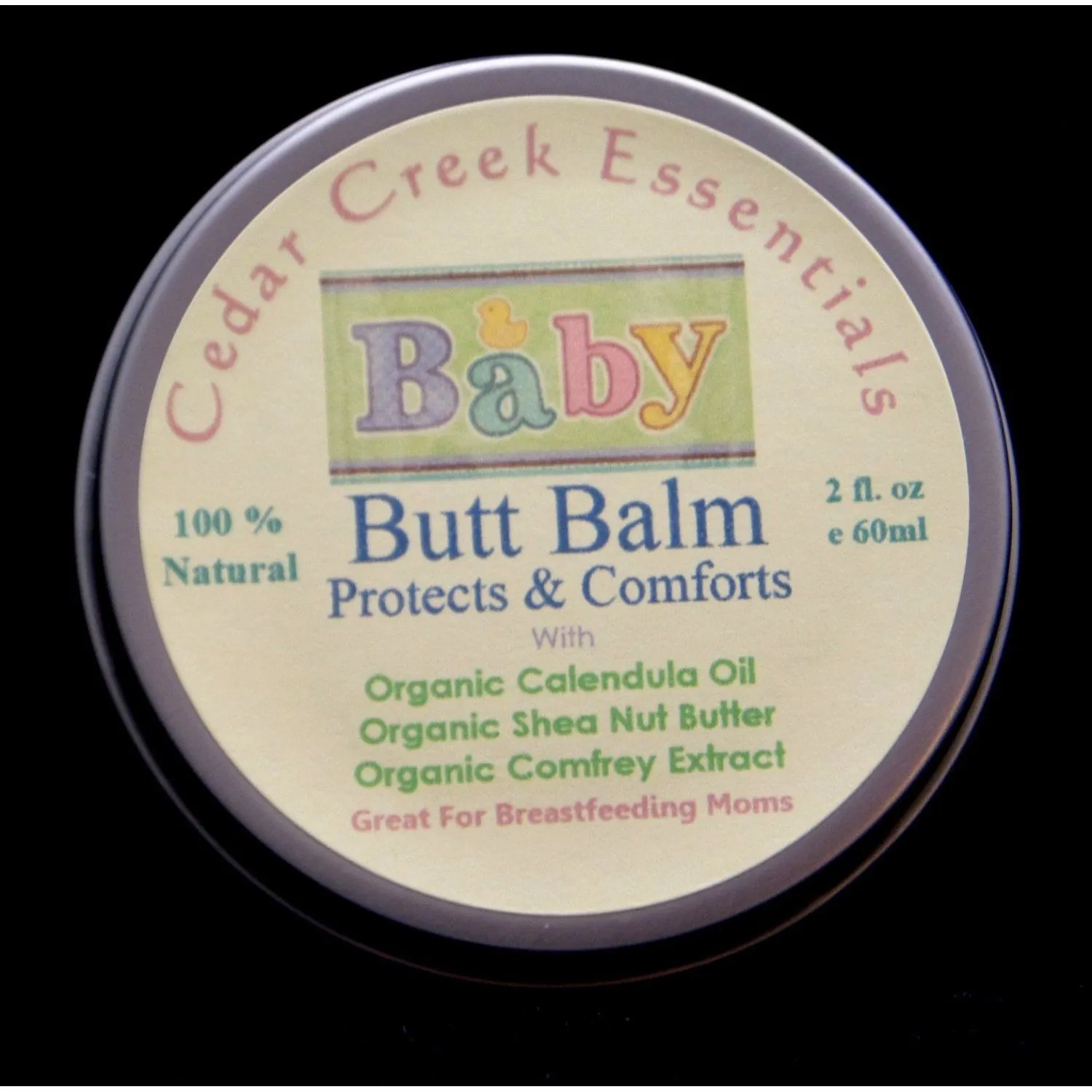 Organic Baby Butt Balm, All Natural Diaper Rash and Thrush Cream Skin Care