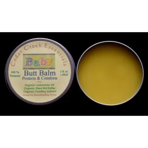 Organic Baby Butt Balm, All Natural Diaper Rash and Thrush Cream Skin Care