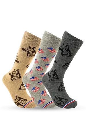 Patriotic Paws 3-Pack Bundle Crew Socks