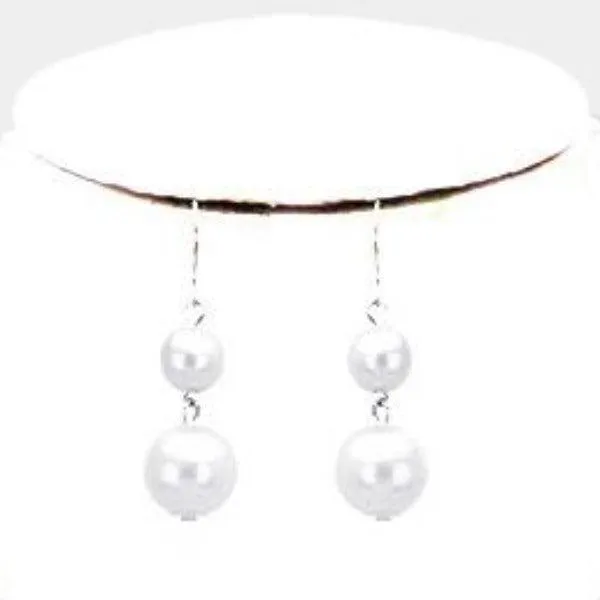 Pearl (faux) White Necklace & Earring Set