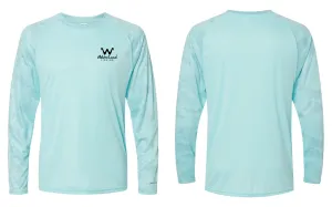 Performance Camo Long Sleeve - Aqua Blue