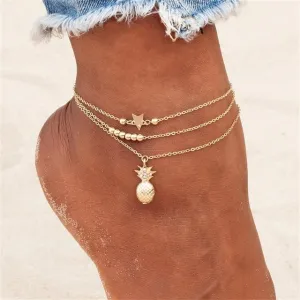Pineapple Pendant Anklets