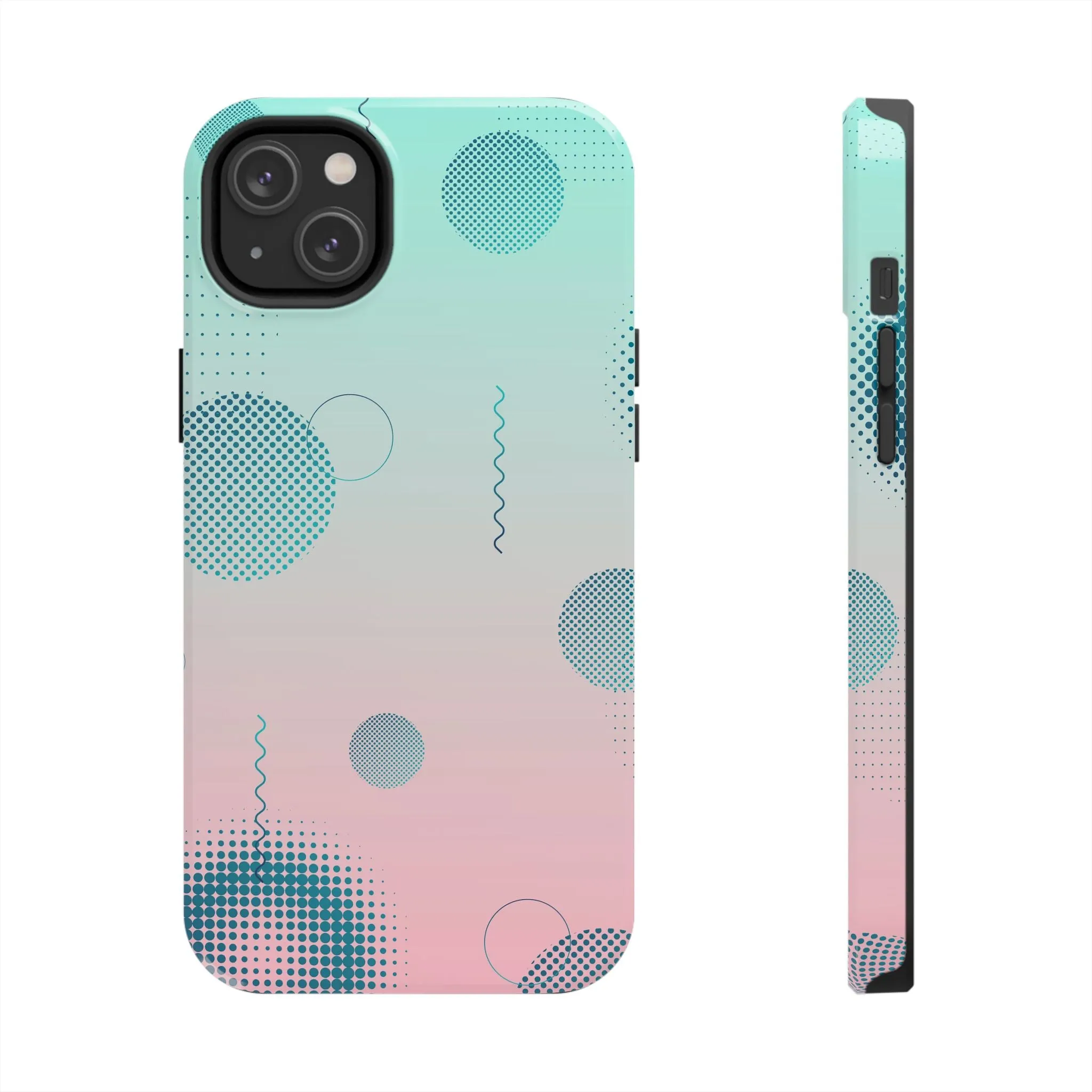 Pink Mint Shape Gradient Tough Phone Case